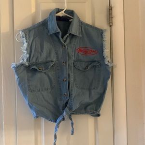 Sleeveless denim top “Harley girl”